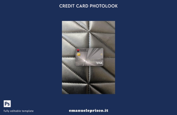 modello frontale photolook con carta platino per visto bancario Serbia Societe G